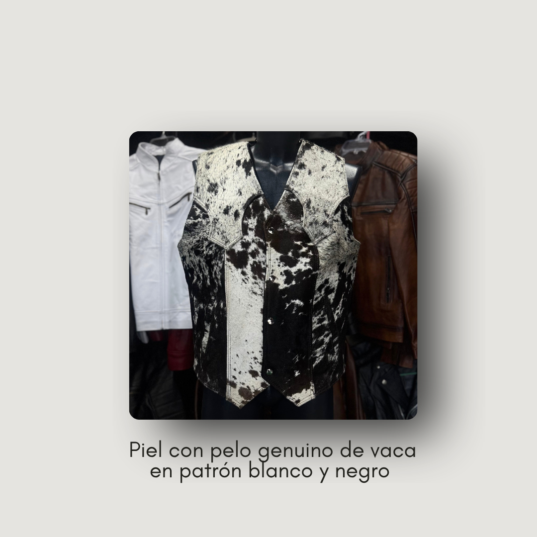 Chaleco: Vaquero en piel de vaca