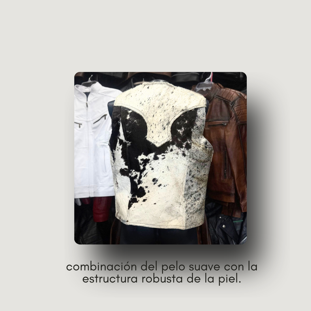 Chaleco: Vaquero en piel de vaca